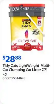 Walmart Tidy Cats LightWeight Multi-Cat Clumping Cat Litter offer