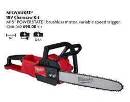 Home Hardware MILWAUKEE 18V Chainsaw Kit offer