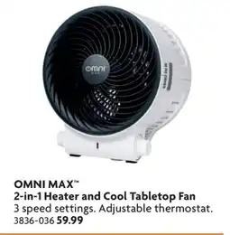 Home Hardware 2-in-1 Heater and Cool Tabletop Fan offer