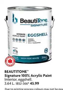 Home Hardware Signature 100% Acrylic Paint offer