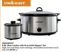 Home Hardware 8 Qt. Slow Cooker with 16 oz Little Dipper Set offer