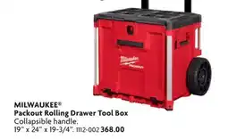 Home Hardware MILWAUKEE Packout Rolling Drawer Tool Box offer
