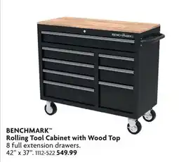 Home Hardware Rolling Tool Cabinet with Wood Top offer