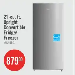 The Brick Midea 21 Cu. Ft. Convertible 2-in-1 Upright Refrigerator-Freezer - Stainless Steel - MRU21B6ASL offer