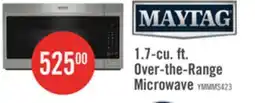 The Brick Maytag 1.7 Cu. Ft. Over-the-Range Microwave with 900 Watts Cooking - Stainless Steel - YMMMS4230PZ offer