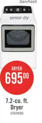 The Brick GE 7.2 Cu. Ft. Electric Dryer with SaniFresh Cycle – White - GTD49EBMRWS offer