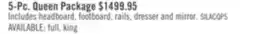 The Brick Silas 5pc Bedroom Set with Platform Bed, Dresser & Mirror, LED, Rustic Brown offer