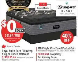 The Brick Beautyrest Black Hotel Royal Suite Euro Pillowtop Plush King Mattress offer