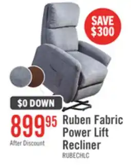 The Brick Ruben 32 Chenille Fabric Power Lift Reclining Chair - Chocolate Brown offer
