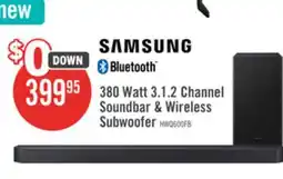 The Brick SAMSUNG Q-Series 3.1.2 Channel Soundbar with Wireless Subwoofer (HW-Q600F/ZC) offer