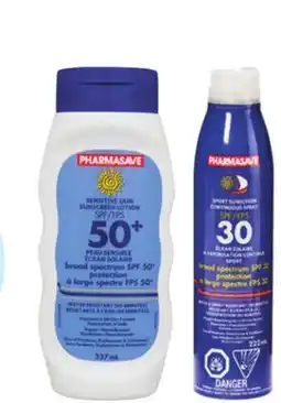 Pharmasave Pharmasave Sunscreen Lotion or Spray offer
