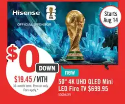 The Brick HISENSE 50 QD8SF Hi-QLED Mini-LED 4K Smart Fire TV (50QD8SF) – 2026 Model offer