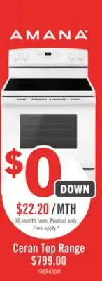 The Brick Amana 4.8 Cu. Ft. Electric Range - White - YAER6303MFW offer
