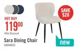 The Brick Sara Wing-Back Dining Chair with Polyester Fabric, Metal - White offer