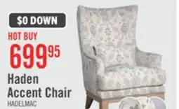 The Brick Haden 30 Chenille Fabric Accent Chair with Wood Base and Nailhead Trim - Limbu Mint Multicolour offer