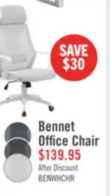The Brick Bennet 24.4 Adjustable Mesh Office Chair – White offer
