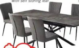 The Brick Tavo 7pc Dining Set with Table & Chairs, 63-79W Extension, Metal - Grey & Black offer