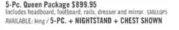 The Brick Sable 5pc Bedroom Set with Bed, Dresser & Mirror, Light Brown - Queen Size offer