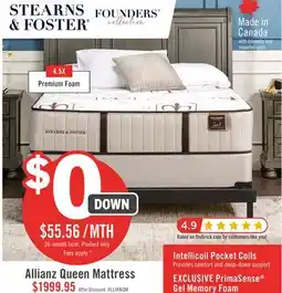 The Brick Stearns & Foster Allianz Luxury Tight Top Firm Queen Mattress offer