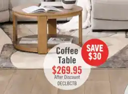 The Brick Declan 31.5 Modern Round Coffee Table with Casters – Natural Wood offer