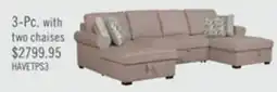 The Brick Scott Living Haven 3-Piece Chenille Fabric Sleeper Sectional with Two Storage Chaises - Taupe offer