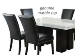 The Brick Cami Dining Table with Genuine Marble Top, 70W - White offer