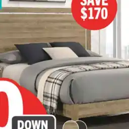 The Brick Sable Panel Bed with Headboard & Frame, Light Brown - Queen Size offer