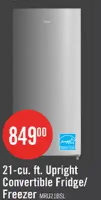 The Brick Midea 21 Cu. Ft. Convertible 2-in-1 Upright Refrigerator-Freezer - Stainless Steel - MRU21B6ASL offer