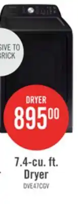 The Brick Samsung 7.4 Cu. Ft. Electric Dryer - Black Stainless Steel - DVE47CG3500VAC offer