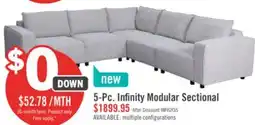 The Brick Infinity Modular 5-Piece Chenille Fabric Sofa Sectional – Light Grey offer