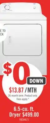 The Brick Inglis 6.5 Cu. Ft. Electric Dryer - White - YIED4671EW offer