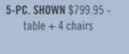 The Brick Rain 5pc Dining Set with Table & 4 Green Chairs, 45W Round - Green/Brown offer