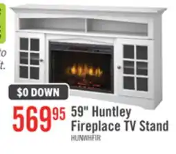 The Brick Huntley 59 Electric Fireplace TV Stand with Storage and Cable Management for TVs up to 65- White offer