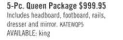The Brick Kate 5pc Bedroom Set with Bed, Dresser & Mirror, White - Queen Size offer