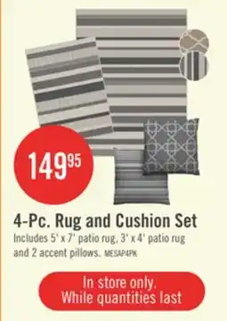 The Brick 4-Pc. Rug and Cushion Set offer