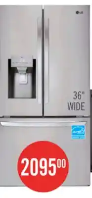 The Brick LG 36 28 Cu. Ft. French-Door Refrigerator - Smudge Proof Stainless Steel - LRFS28XBS offer