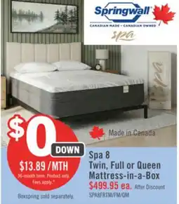 The Brick Springwall Spa 8 Firm Smooth Top Twin Mattress in a Box offer