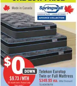 The Brick Springwall Advance Telekon Eurotop Firm Twin Mattress offer