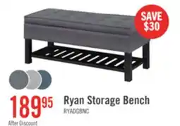 The Brick Ryan 43.5 Storage Bench with Bottom Shelf - Dark Grey offer