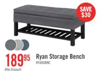The Brick Ryan 43.5 Storage Bench with Bottom Shelf - Dark Grey offer