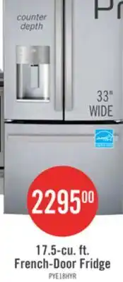 The Brick GE 33 17.5 Cu Ft. French-Door Counter-Depth Refrigerator – Stainless Steel - PYE18HYRCFS offer