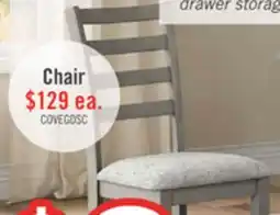 The Brick Cove Dining Chair with Cushion Fabric Seat, Ladder-Back – Grey offer