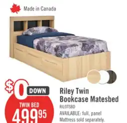 The Brick Riley Mates Bed with Bookcase Headboard Set for Kids, Made in Canada, Natural - Twin Size offer