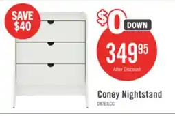The Brick Coney Mid-Century Modern 28 Nightstand in White (3-Drawer) offer
