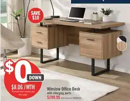 The Brick Winslow 60 Desk with 3-Drawers - Light Brown offer