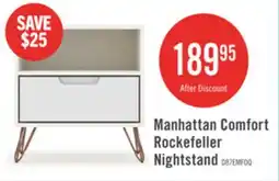 The Brick Manhattan Comfort Rockefeller Mid-Century Modern Nightstand with Drawer - White offer