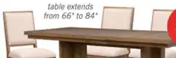The Brick Scott Living Henri 6pc Dining Set with Table, Bench & Chairs, 66-84W Extension, Wood - Brown & Cream offer