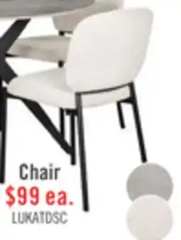 The Brick Luka Dining Chair with Boucle Fabric, Metal - Beige offer