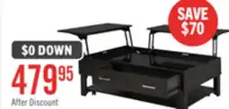 The Brick Landon 48 Modern Lift Top Coffee Table With Storage, Shelf and Casters offer