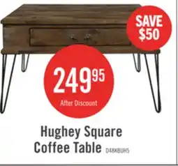 The Brick Hughey Square Coffee Table With 2 Drawers, Rustic Oak offer